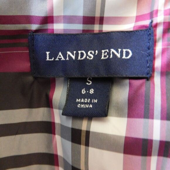 Lands' End Trench Coat Fuchsia Pink Barbiecore Pockets Lined Size Small 6 8 - Picture 4 of 7